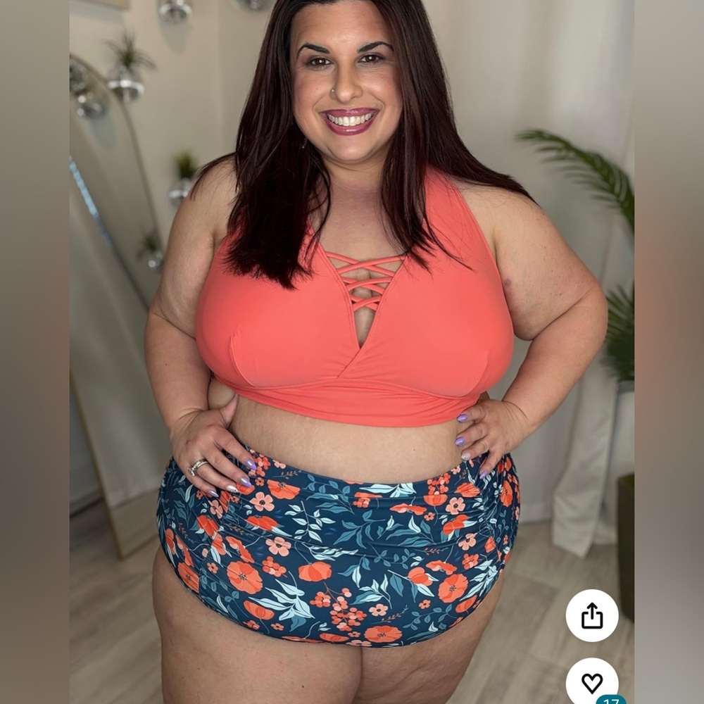 Plus Lacing Front Two Piece Swimsuit